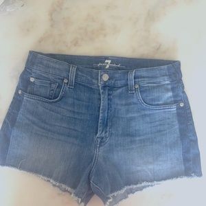 7 For All Mankind Cut Off Jean Denim Shorts